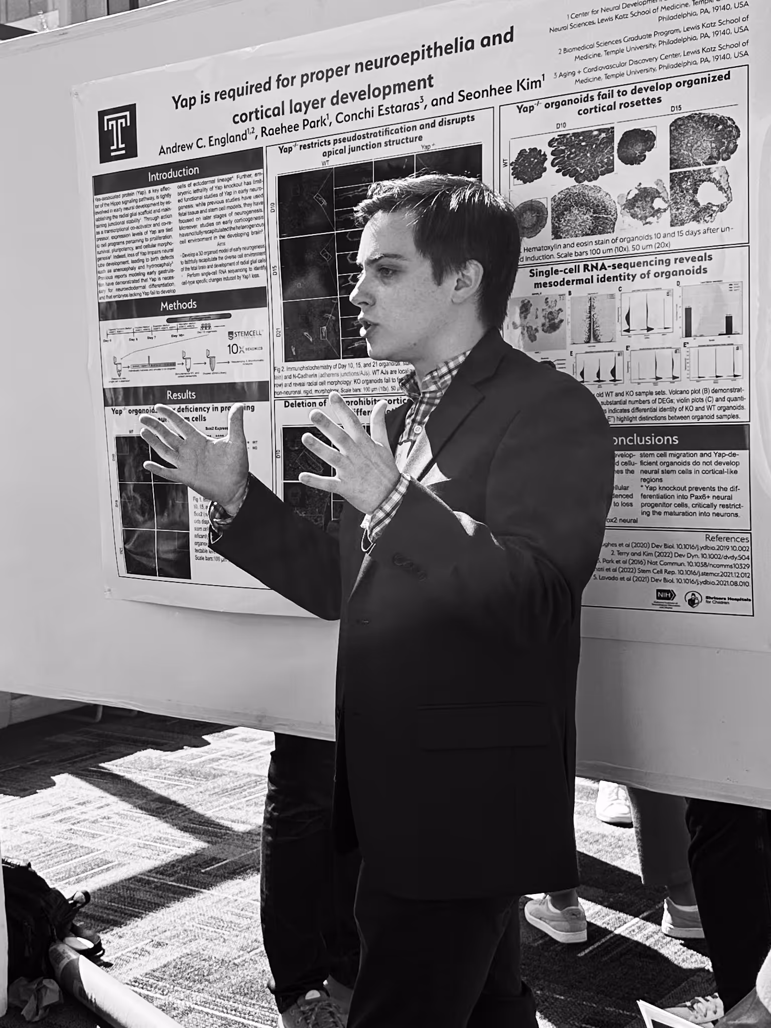 Andrew England presenting research